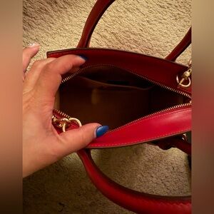 Elegant Red Leather Handbag COACH mini bag